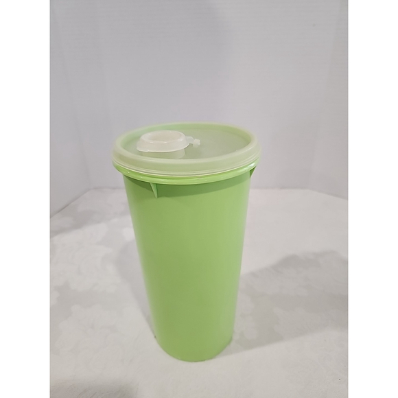 Tupperware Other - Vintage Tupperware Green - Tall Round Juice Pitcher w/white lid & flip top